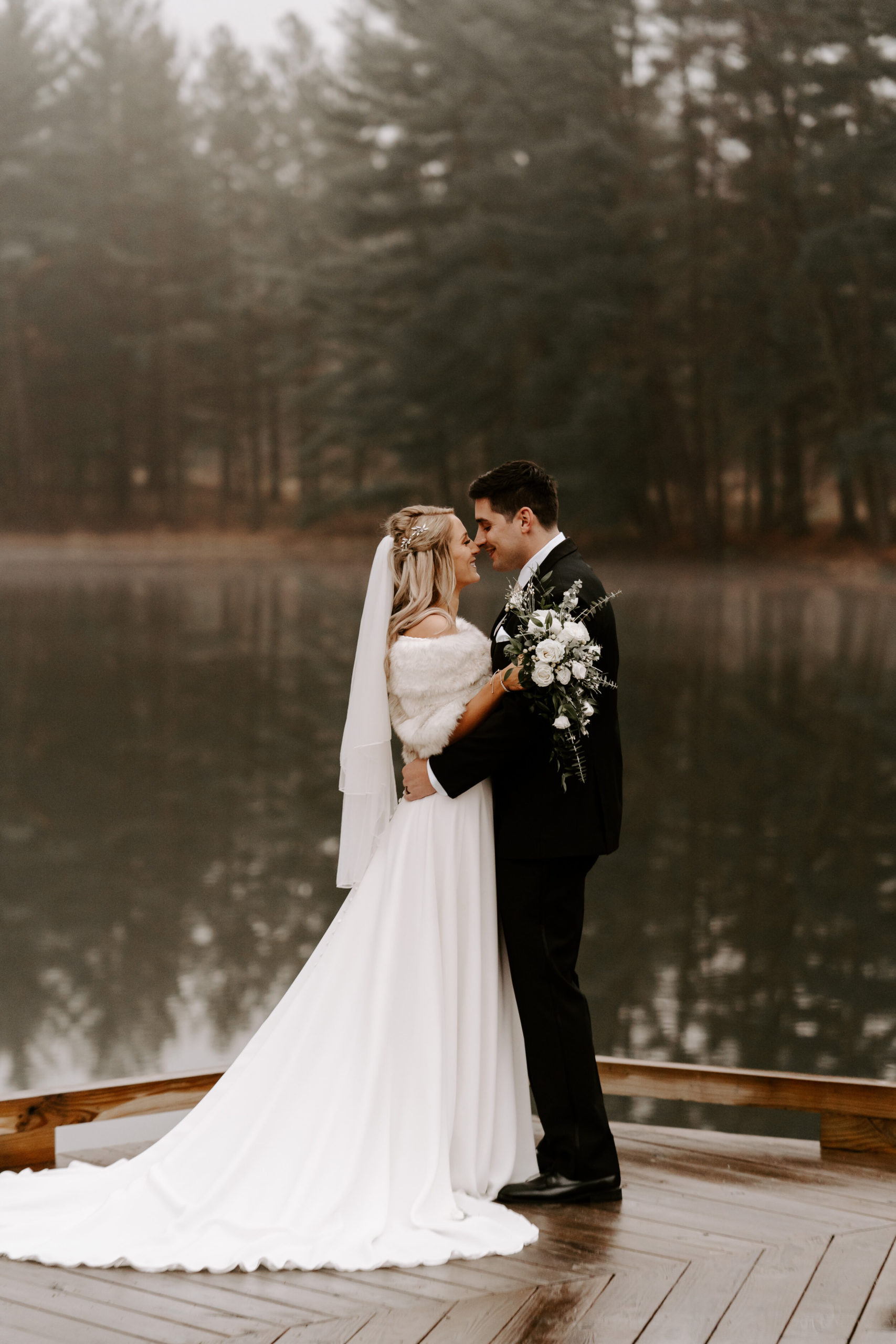  Intimate Lakeside Wedding in Chardon Ohio on the Perfect Moody January Day
